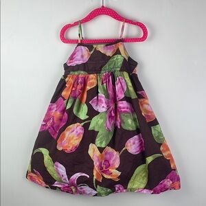 Gap Kids Floral Sundress Casual Dress Brown XS (4-5)